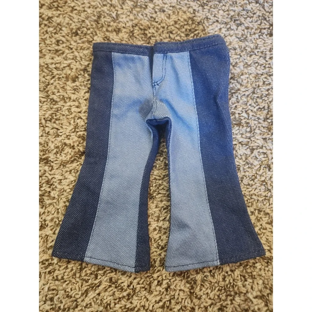 American Girl Two‎ Tone Blue Denim Flare Leg Doll Jeans Bell Bottoms